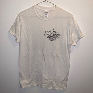 5sos Embroidery T-shirt - Jet Black Heart